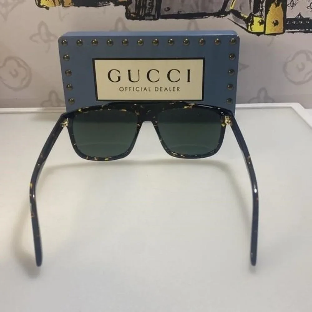 New Gucci Green Square Men's Sunglasses  GG1039S 002 as seen on Rihanna